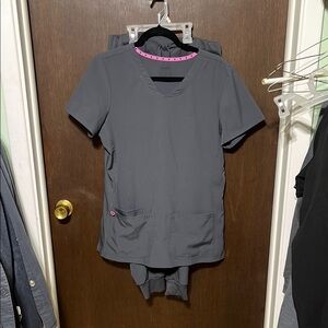 HeartSoul Gray Jogger Scrub Set